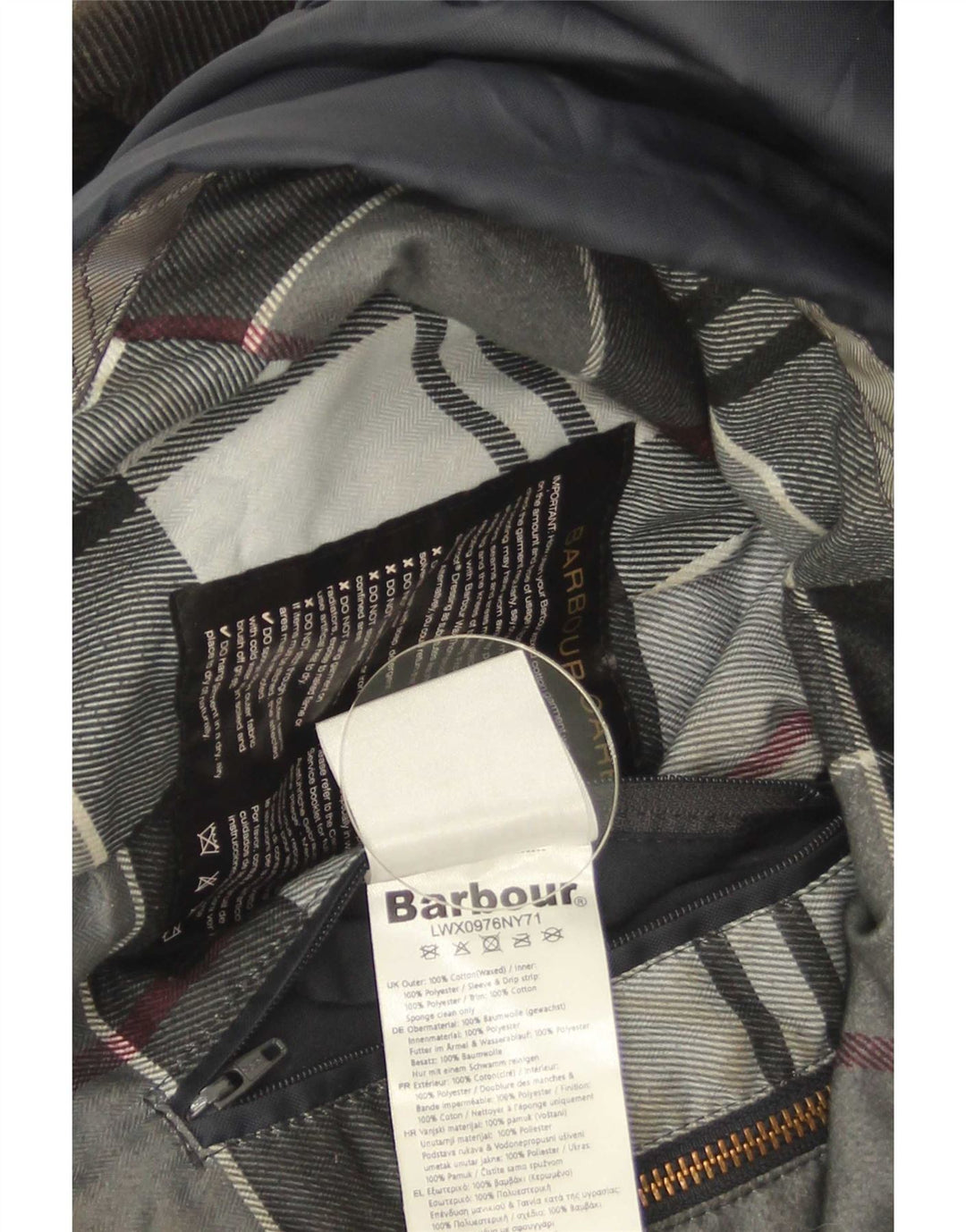 Barbour Γυναικείο κερωμένο βαμβακερό μπουφάν UK 10 Small Navy Blue Cotton