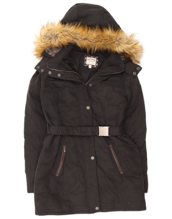 Fat Face Γυναικείο παλτό με κουκούλα UK 10 Small Black Polyester