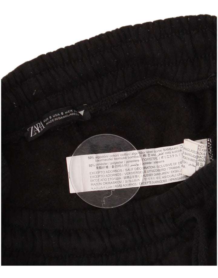 Zara Γυναικεία φόρμα παντελόνι Joggers UK 10 Small Black Cotton