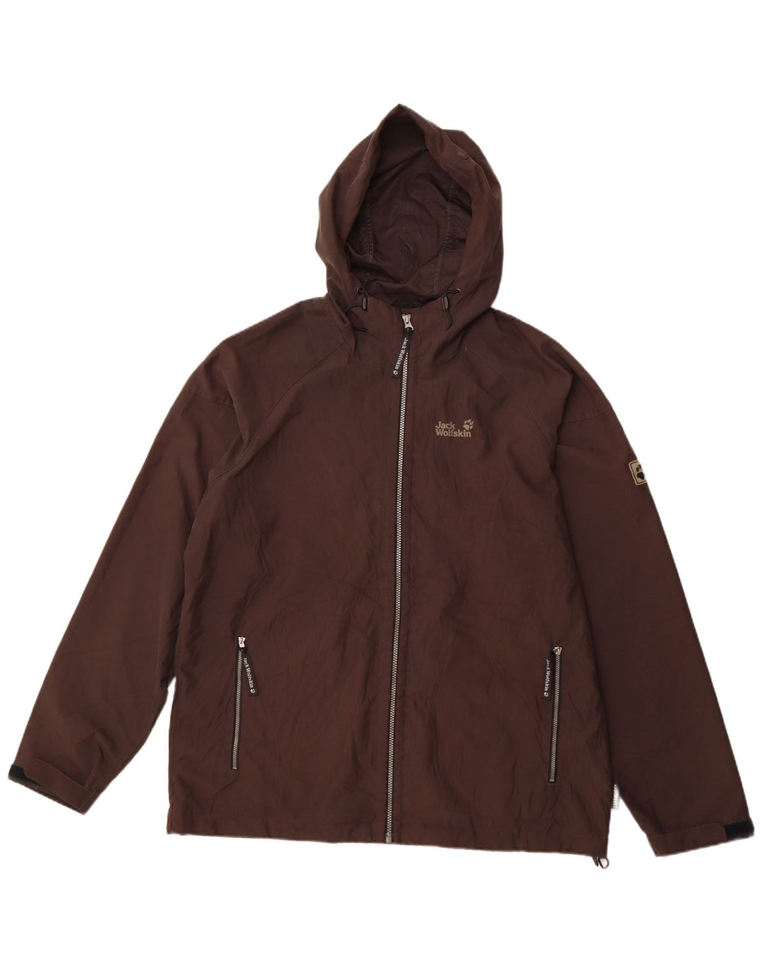 JACK WOLFSKIN Ανδρικό μπουφάν βροχής με κουκούλα UK 44/46 XL καφέ πολυεστέρας