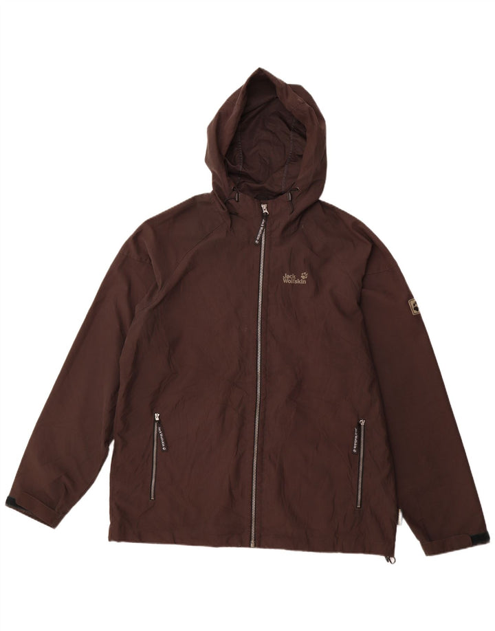 JACK WOLFSKIN Ανδρικό μπουφάν βροχής με κουκούλα UK 44/46 XL καφέ πολυεστέρας