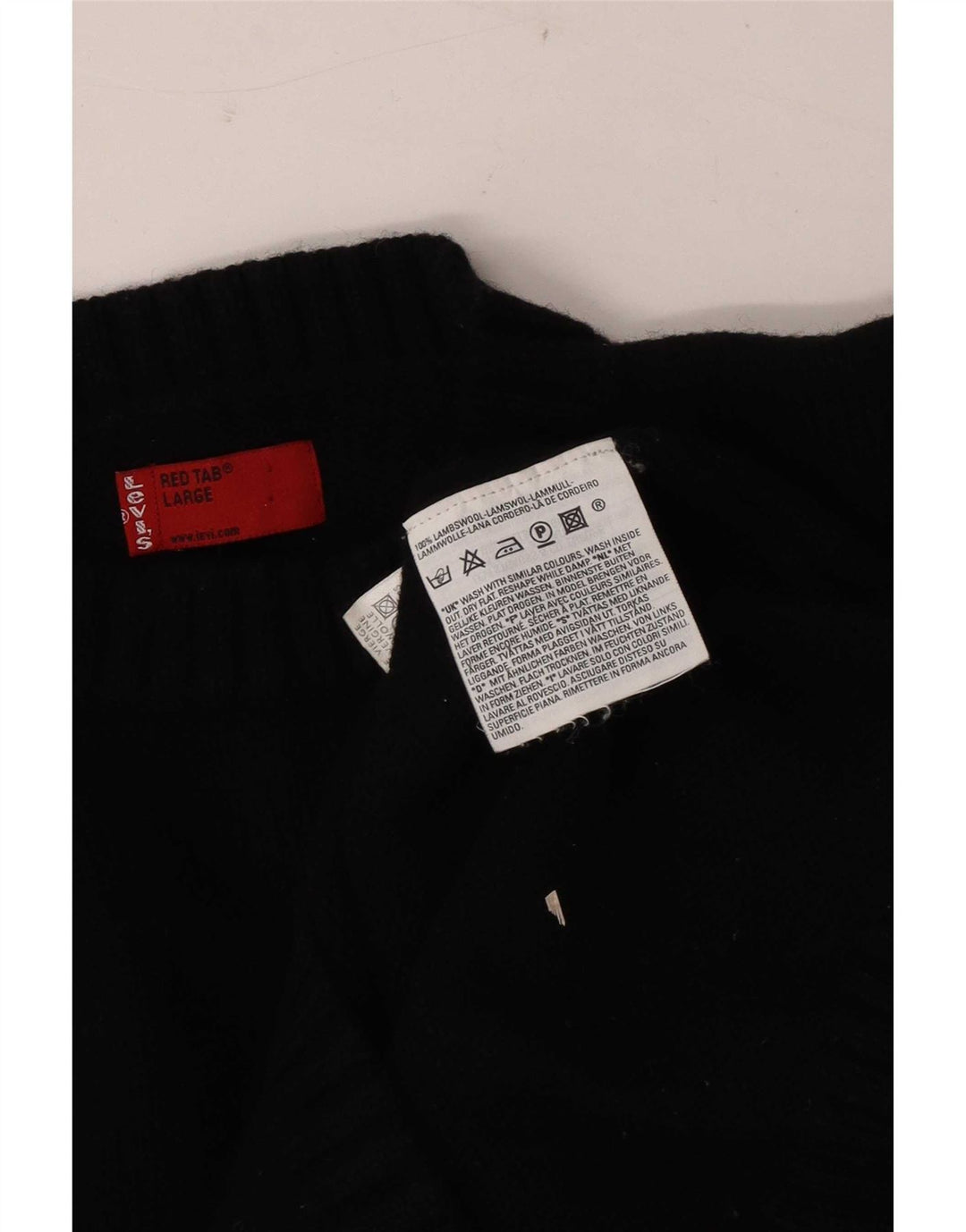 Ανδρικό πουλόβερ Levi's Crew Neck Jumper Large Black Lambswool