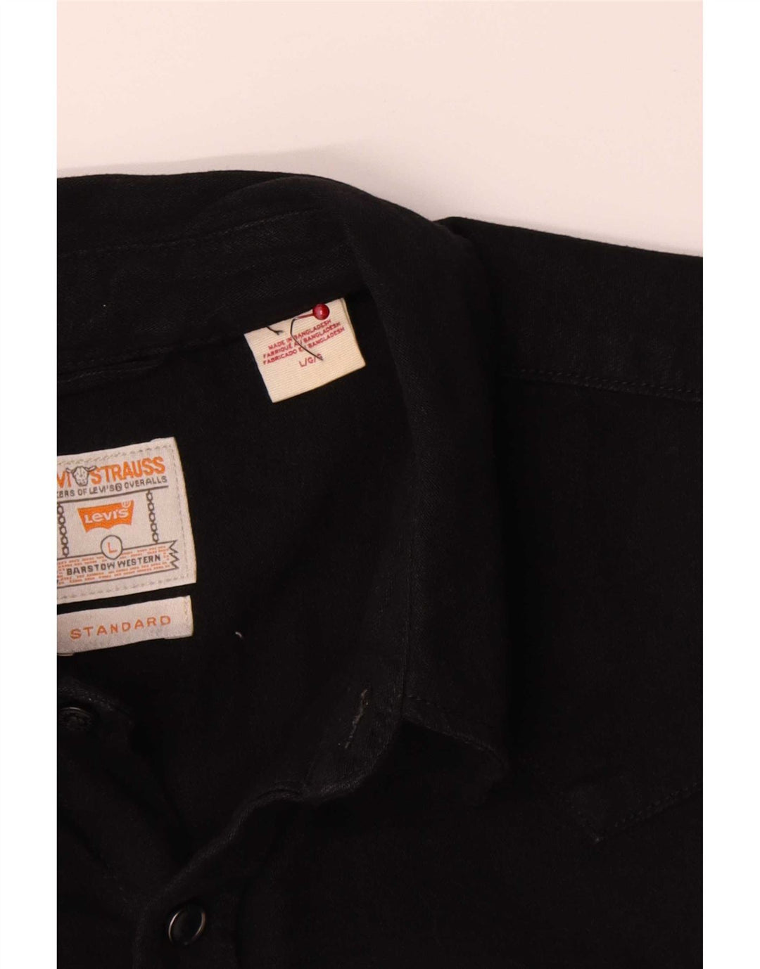 Ανδρικό πουκάμισο Levi's Standard τζιν μεγάλο μαύρο βαμβακερό