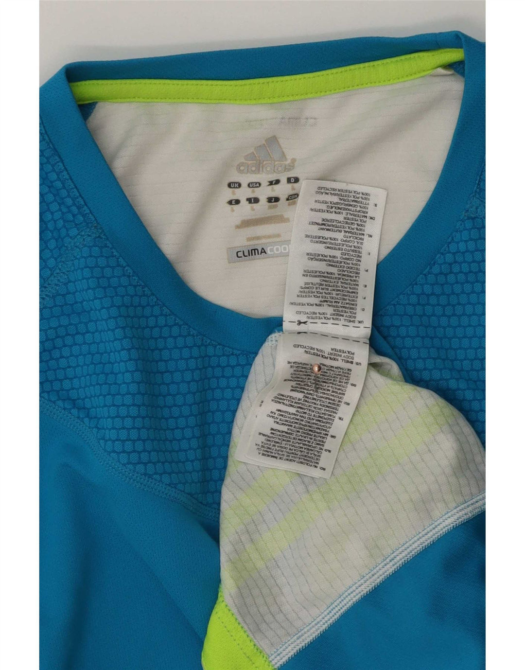 Ανδρικό T-Shirt Adidas Climacool Top Large Blue Colourblock Πολυεστέρας