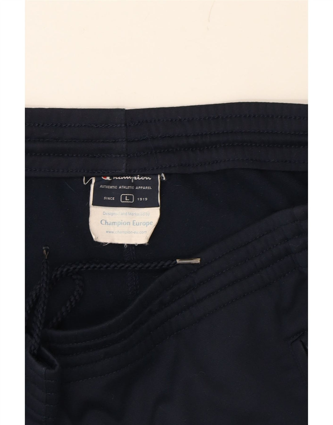 CHAMPION Mens Tracksuit Trousers Large Navy Blue Polyester Vintage Champion and Second-Hand Champion from Messina Hembry 