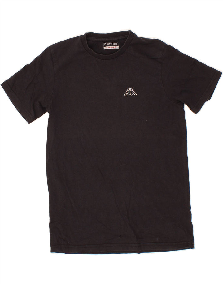 KAPPA Boys T-Shirt Top 9-10 Years Large Black Cotton Vintage Kappa and Second-Hand Kappa from Messina Hembry 