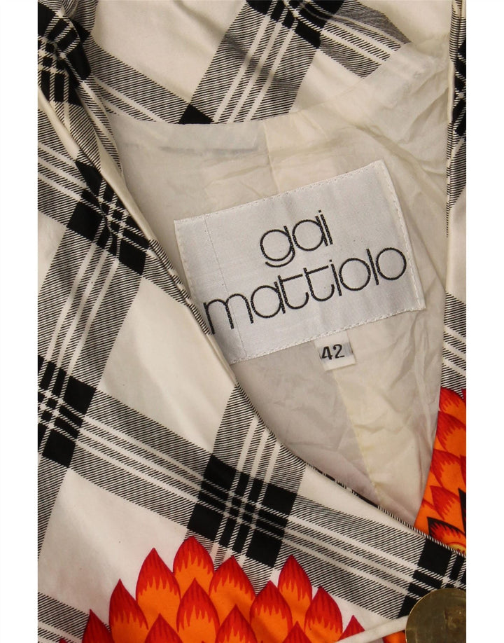 GAI MATTIOLO Womens Short Sleeve Blazer Jacket IT 42 Medium Multicoloured Vintage Gai Mattiolo and Second-Hand Gai Mattiolo from Messina Hembry 