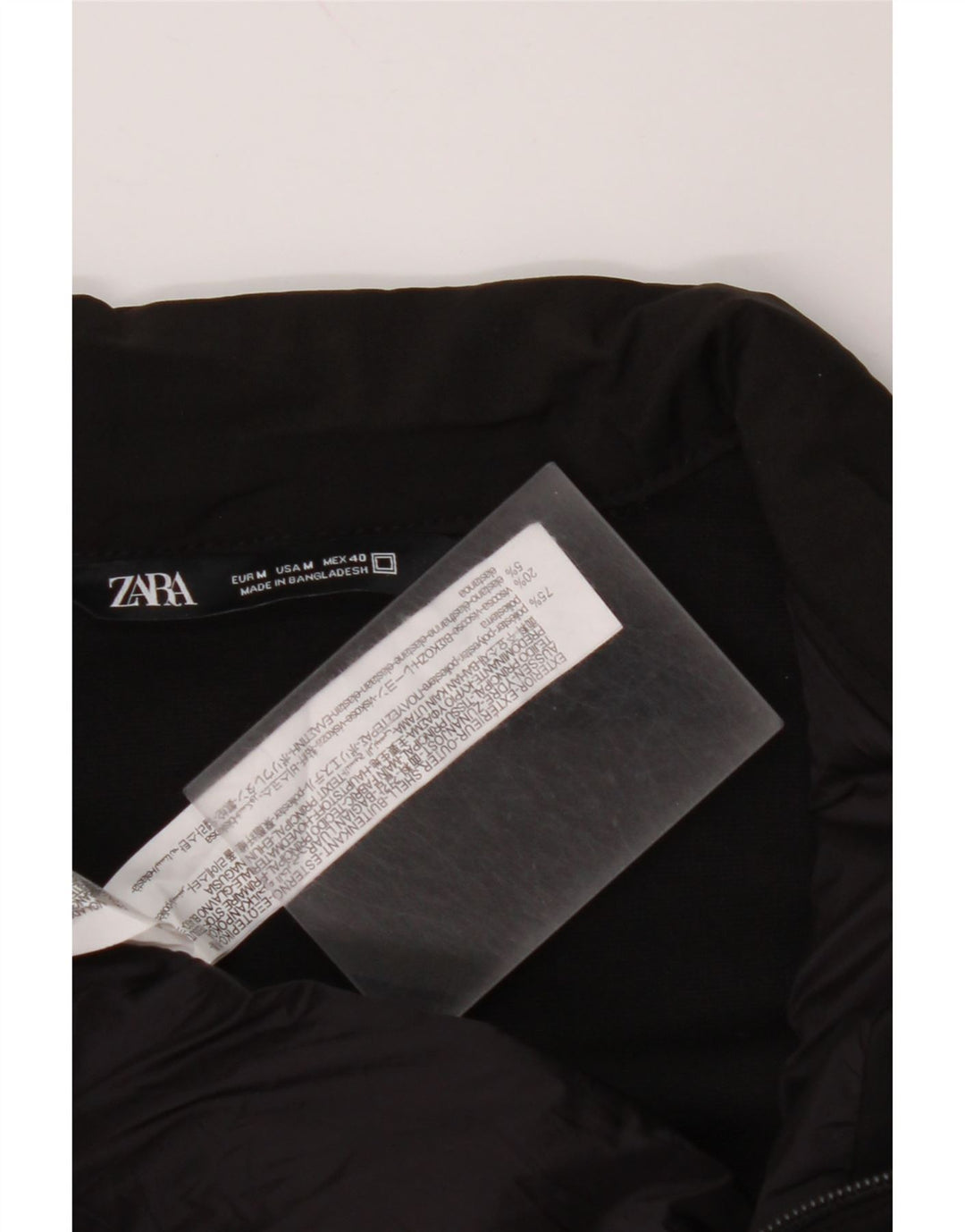 Ανδρικό μπουφάν ZARA με επένδυση UK 38 Μεσαίου Μαύρου Πολυεστέρα