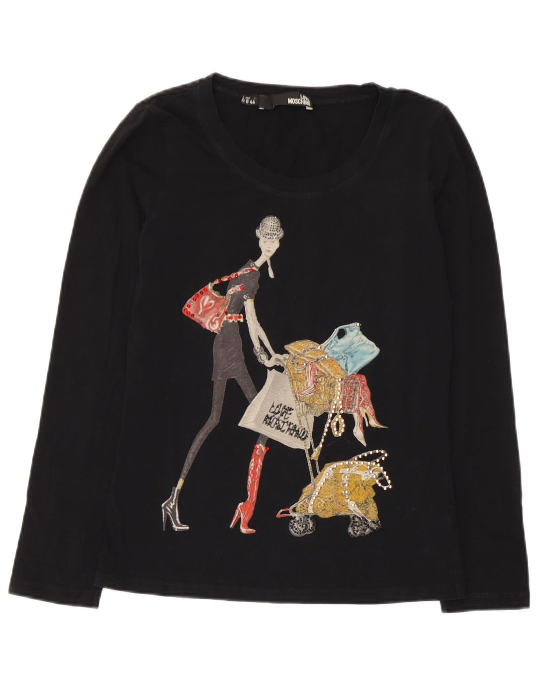 Moschino Γυναικείο τοπ μακρυμάνικο UK 12 μεσαίο μαύρο