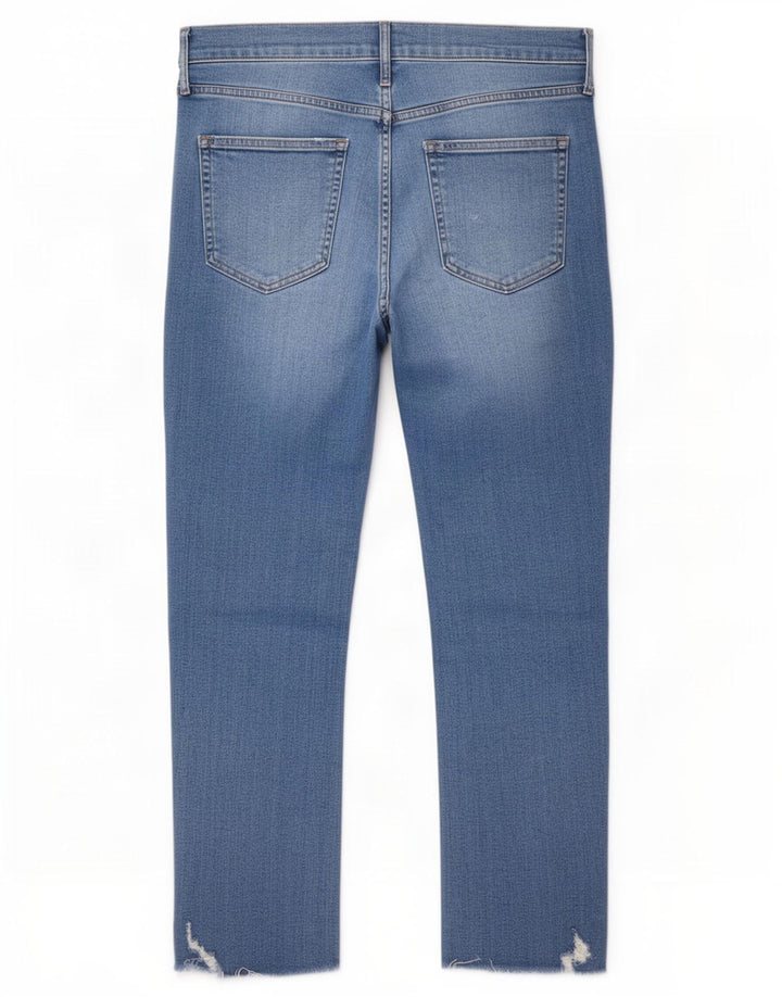 Gap Womens Cigarette Crop Distressed Slim Jeans W32 L26 Blue