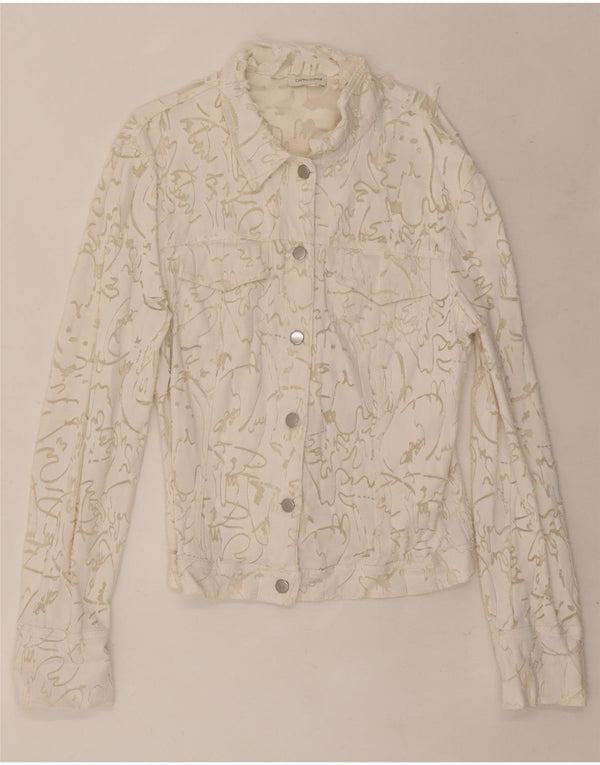 Cristina Gavioli Γυναικείο Abstract Pattern Bomber Jacket UK 14 Medium White