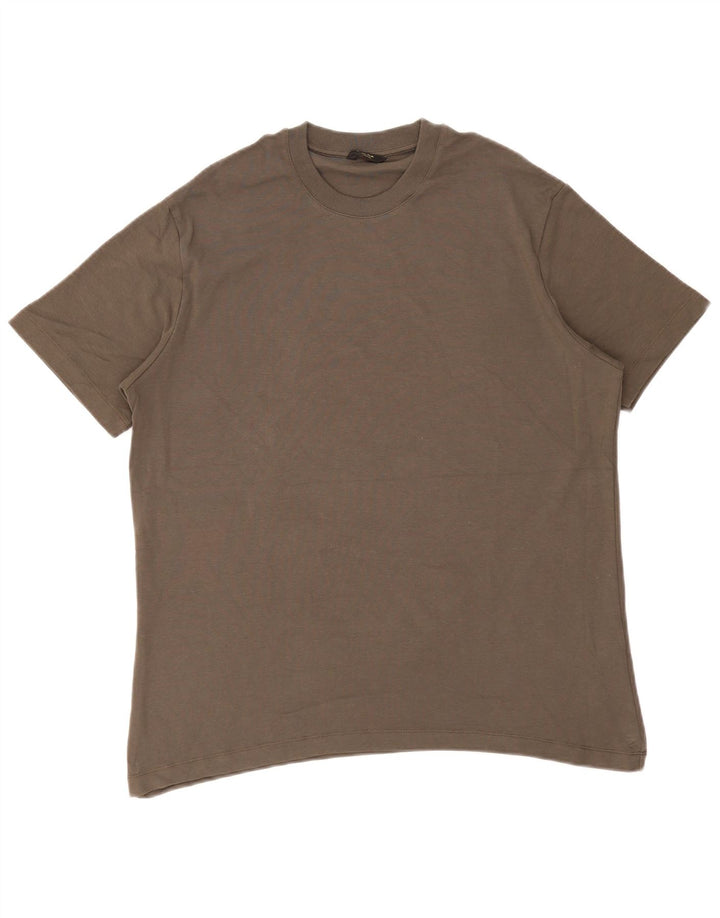 Massimo Dutti Ανδρικό T-Shirt Top μεγάλο γκρι βαμβακερό