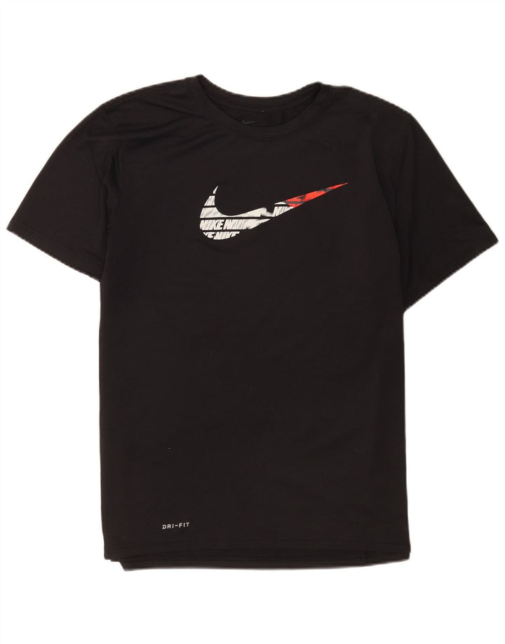 Γυναικείο μπλουζάκι Nike Dri Fit Regular Top UK 16 μεγάλο μαύρο πολυεστέρα