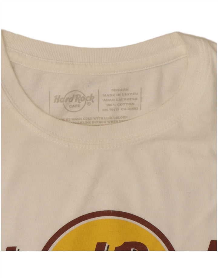 HARD ROCK CAFE Γυναικείο γραφικό μπλουζάκι Florence Top UK 12 Medium White