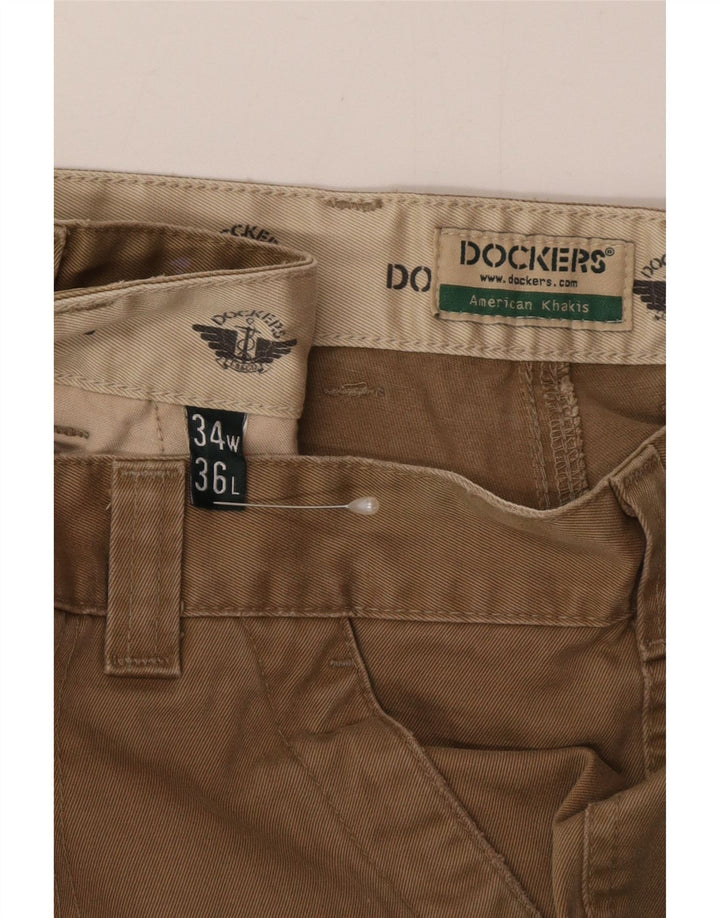 Dockers Mens Khakis Straight Cargo Παντελόνι W34 L32 Khaki