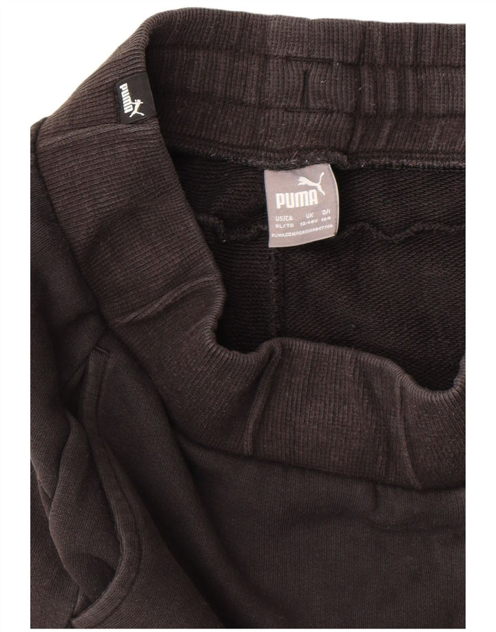 Puma Boys Tracksuit Trousers Joggers 13-14 Years Μαύρο