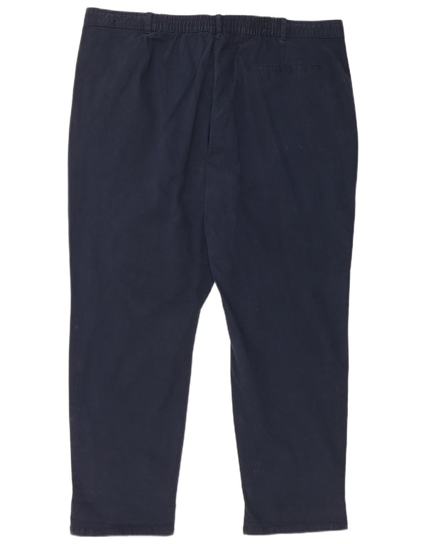 M&Co Γυναικείο κωνικό παντελόνι Chino UK 22 3XL W42 L29 Navy Blue Cotton