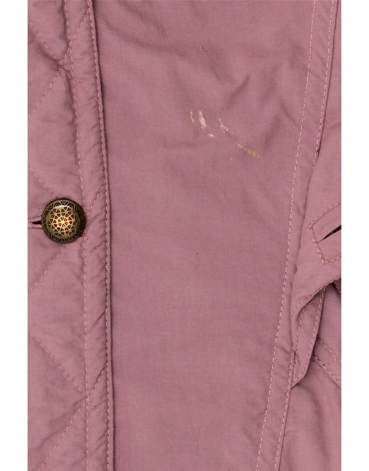 VINTAGE Γυναικείο παλτό αντιανεμικό με κουκούλα EU 42 Μεγάλο Μωβ Πολυεστέρας