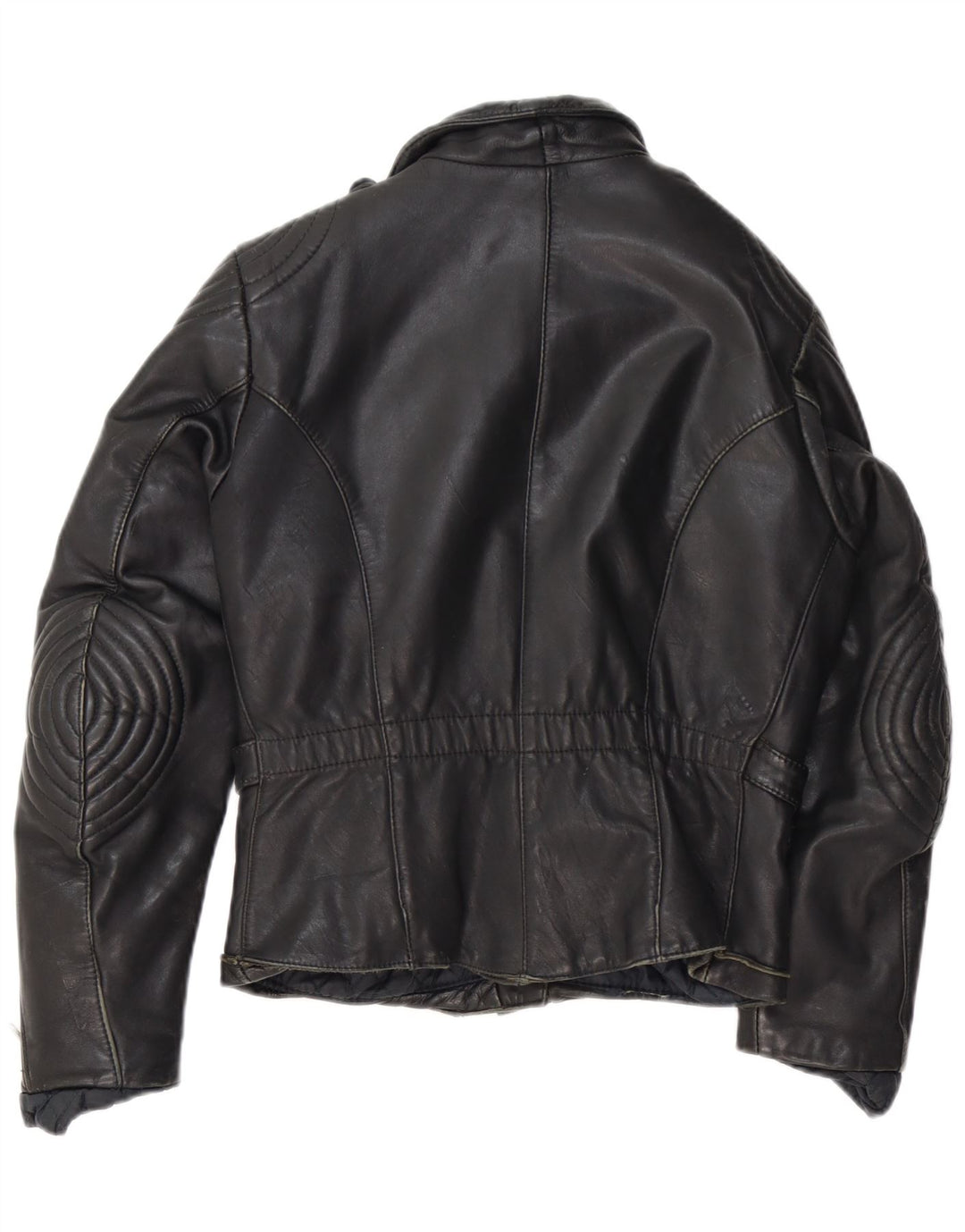 Vintage Γυναικείο Δερμάτινο Μπουφάν Biker IT 44 Μεσαίο Μαύρο Δερμάτινο