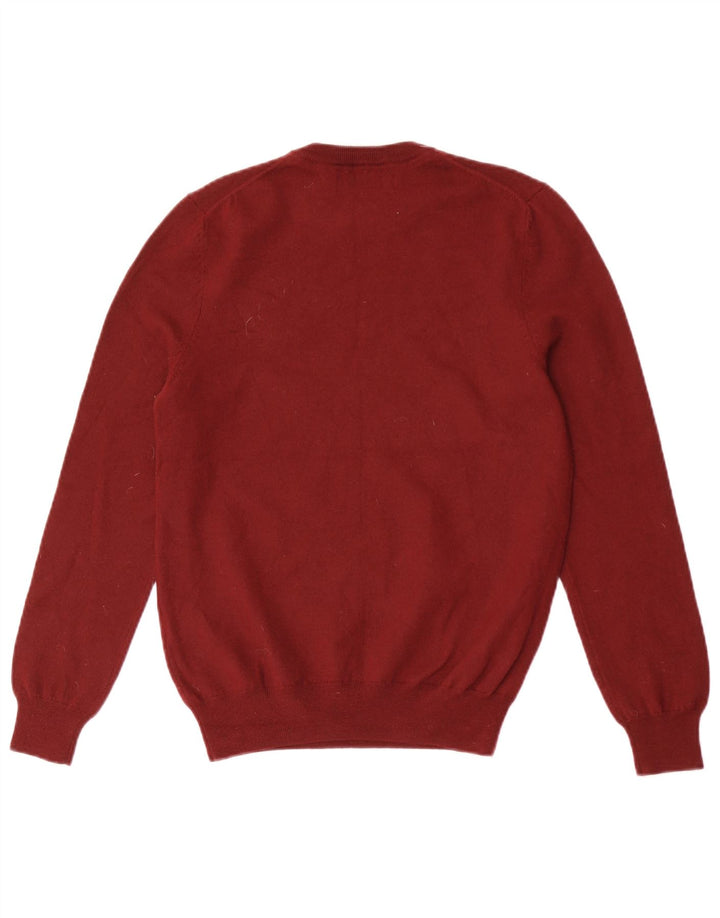 Ανδρικό πουλόβερ με λαιμόκοψη Lyle & Scott Small Maroon Μαλλί Merino