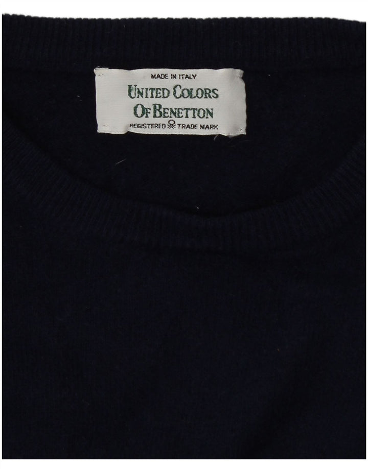 Γυναικείο πουλόβερ Benetton Boat Neck Jumper UK 12 Medium Navy Blue