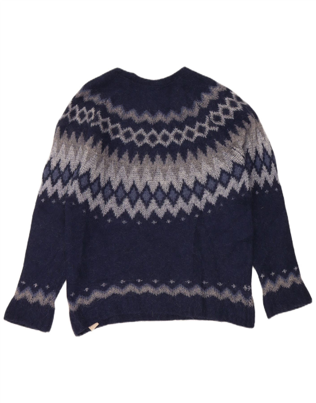 Massimo Dutti Γυναικείο πουλόβερ με λαιμόκαυστο UK 14 Medium Navy Blue