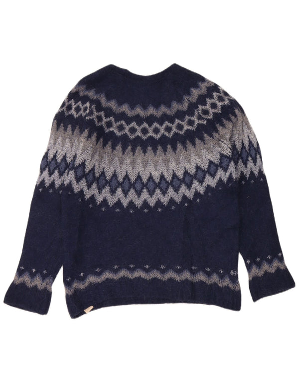Massimo Dutti Γυναικείο πουλόβερ με λαιμόκαυστο UK 14 Medium Navy Blue