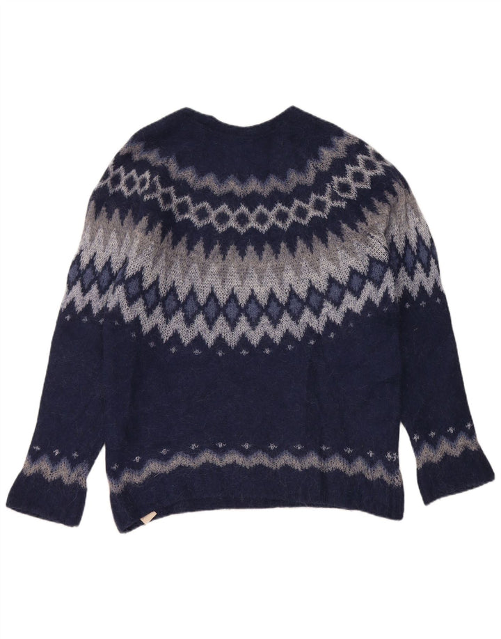 Massimo Dutti Γυναικείο πουλόβερ με λαιμόκαυστο UK 14 Medium Navy Blue