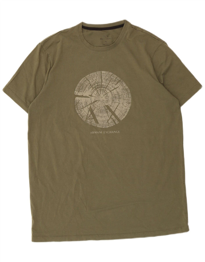 Armani Exchange Ανδρικό γραφικό T-Shirt Top XL Khaki