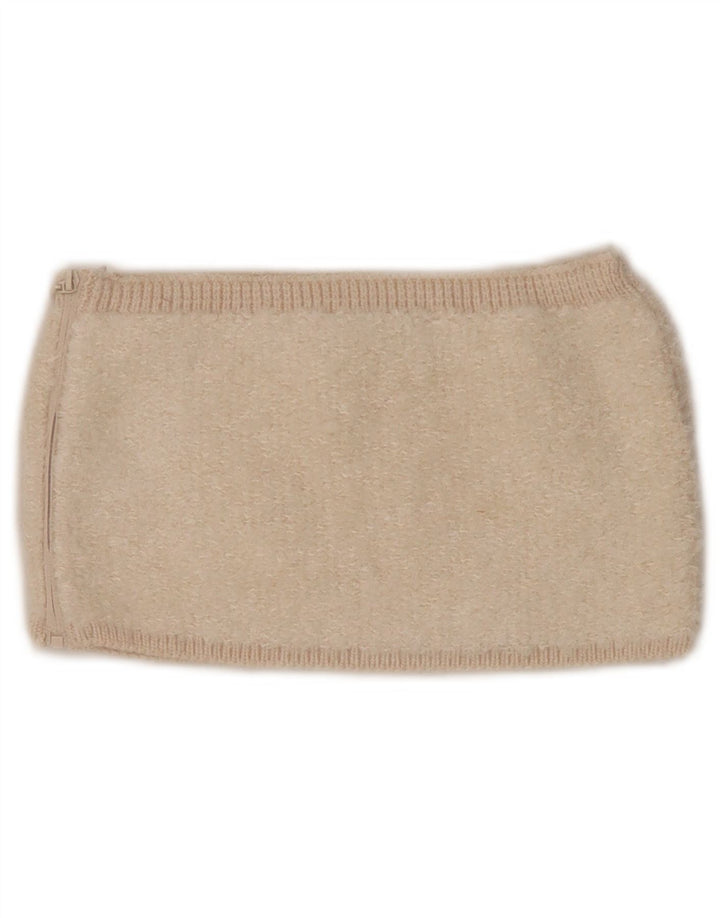 Zara Γυναικείο Knit Crop Top UK 8 Small Beige Acrylic