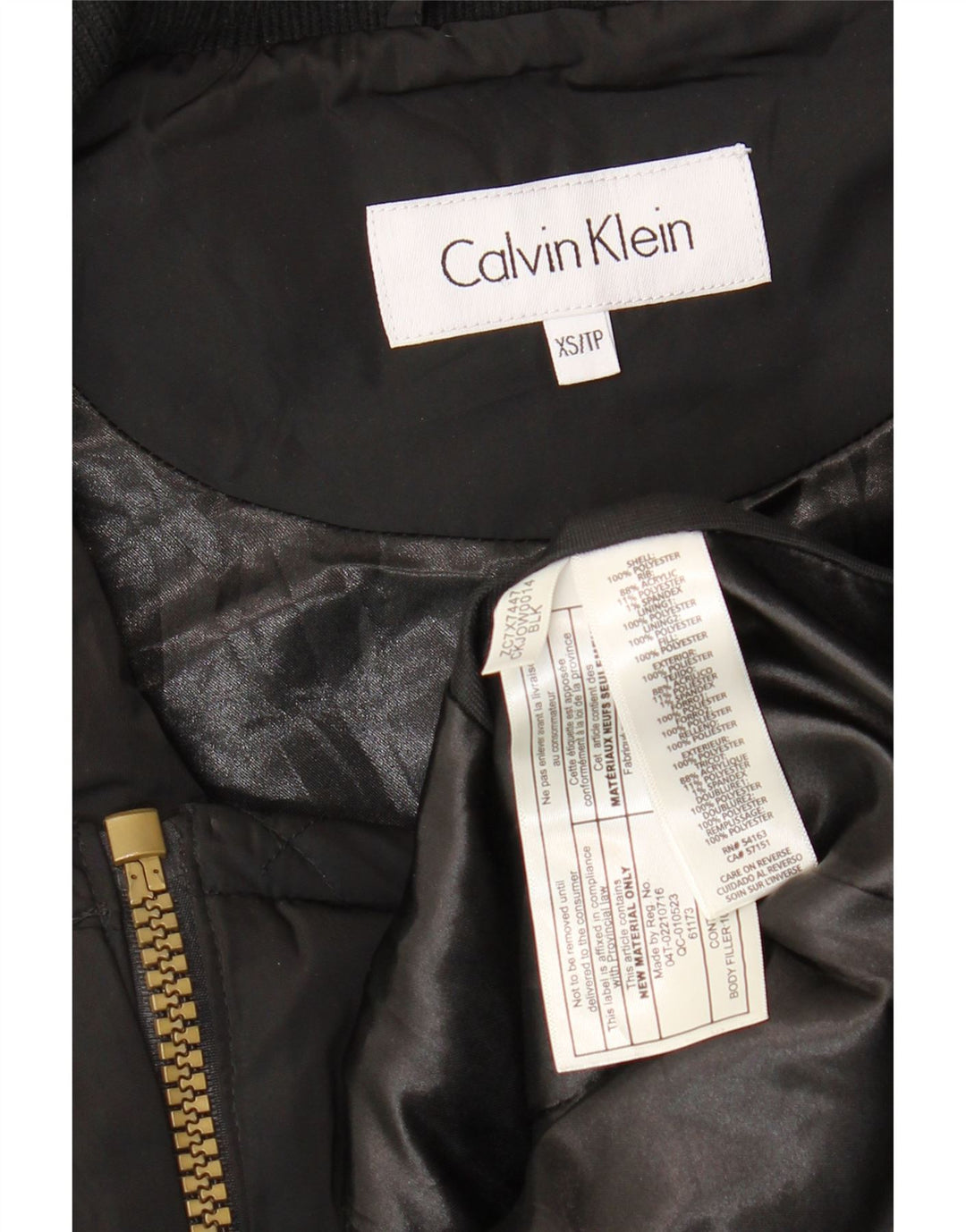 CALVIN KLEIN Γυναικείο Καπιτονέ Gilet UK 6 XS Μαύρο Πολυεστέρας