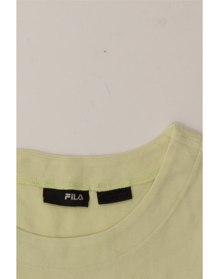 FILA Womens T-Shirt Top UK 8 Small Yellow Vintage Fila and Second-Hand Fila from Messina Hembry 
