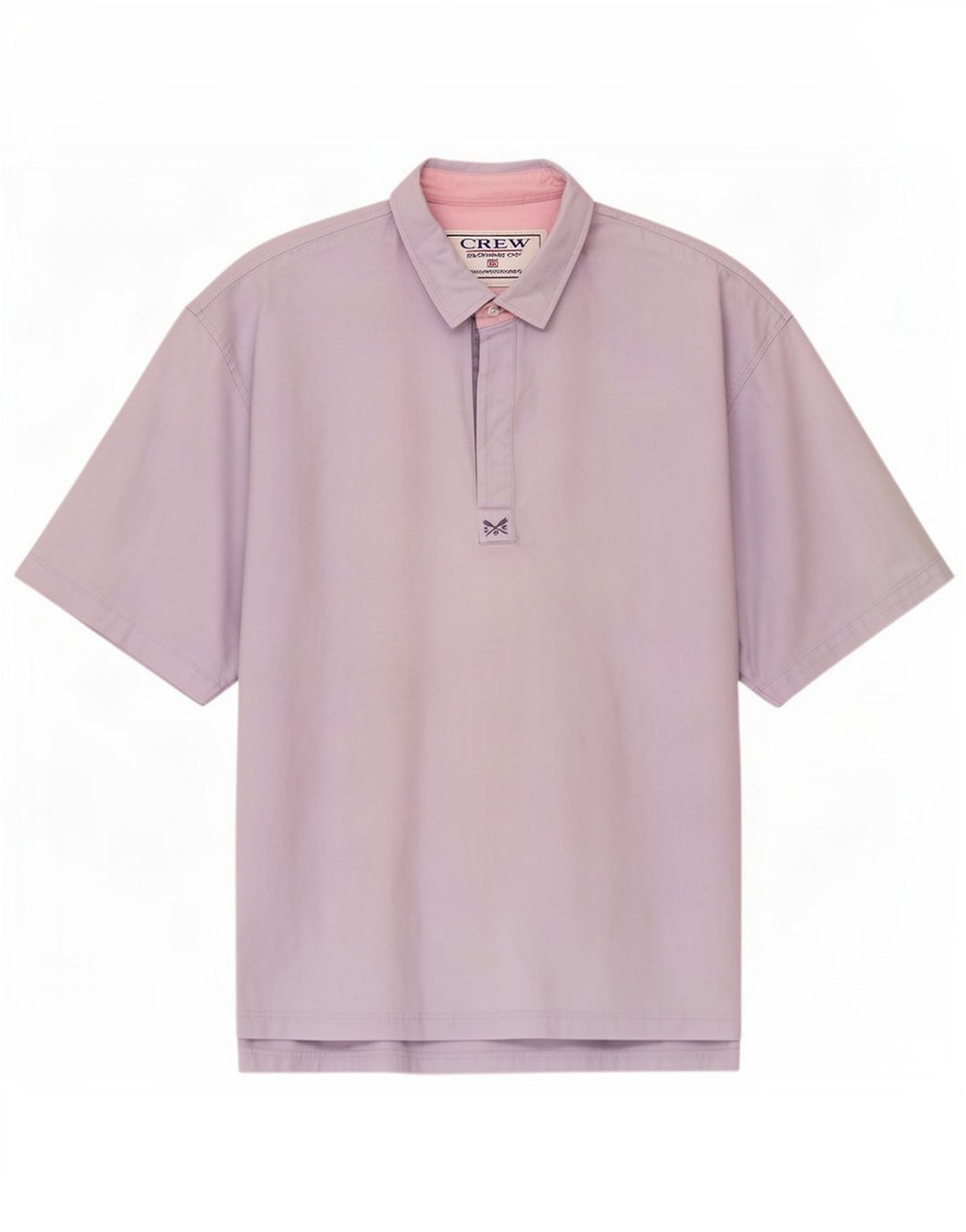 Ανδρικό κοντομάνικο πουλόβερ πουκάμισο Crew Clothing XL Μωβ βαμβακερό