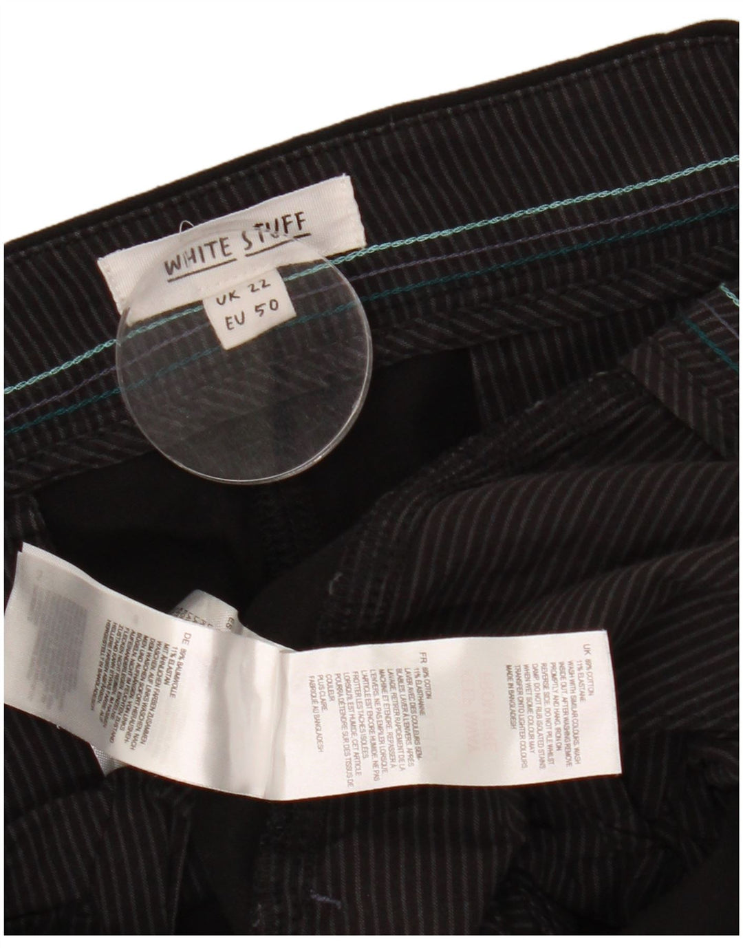 White Stuff Γυναικείο παντελόνι Capri UK 22 3XL W44 L24 Μαύρο βαμβακερό