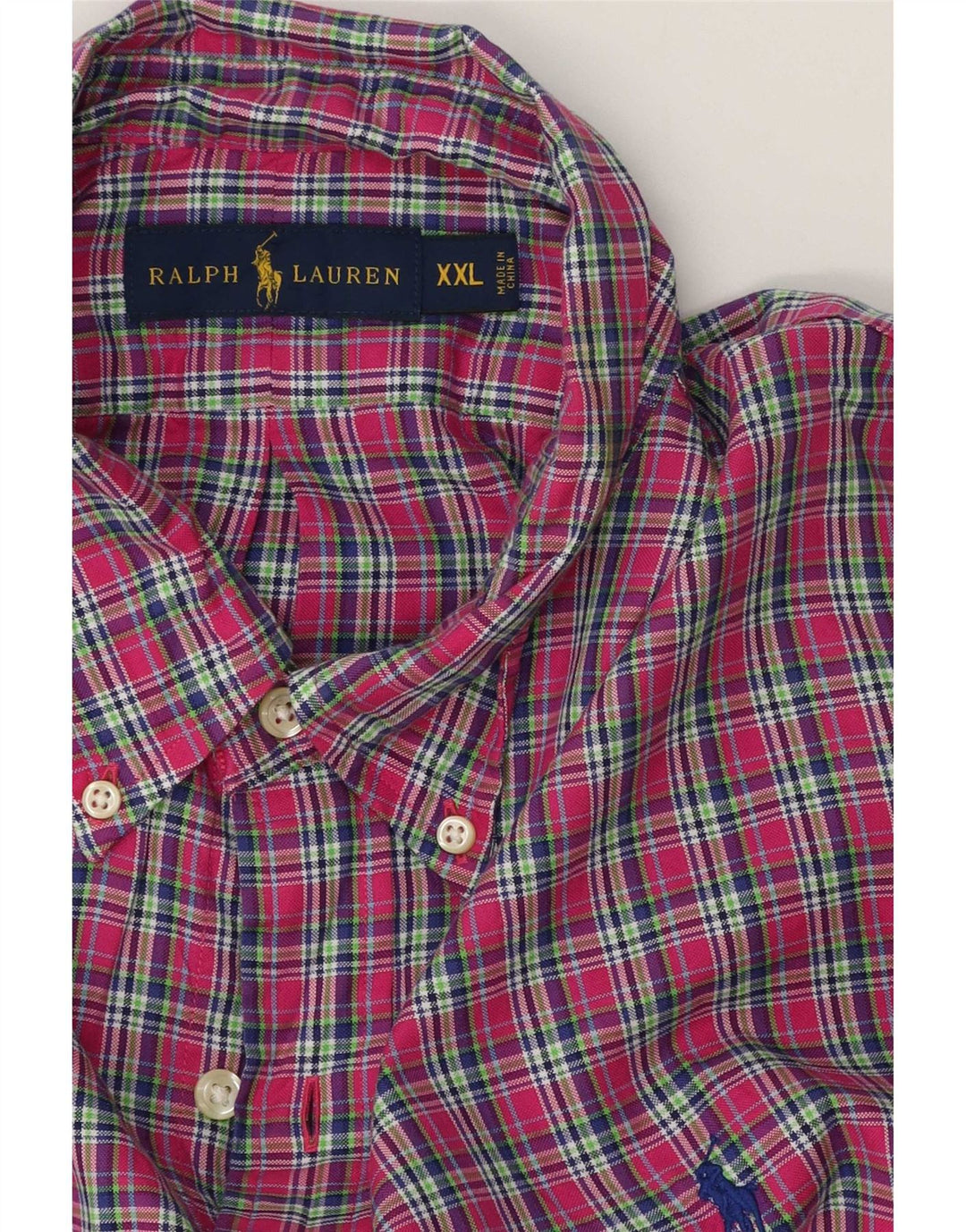 Ανδρικό πουκάμισο Ralph Lauren 2XL Pink Check Cotton