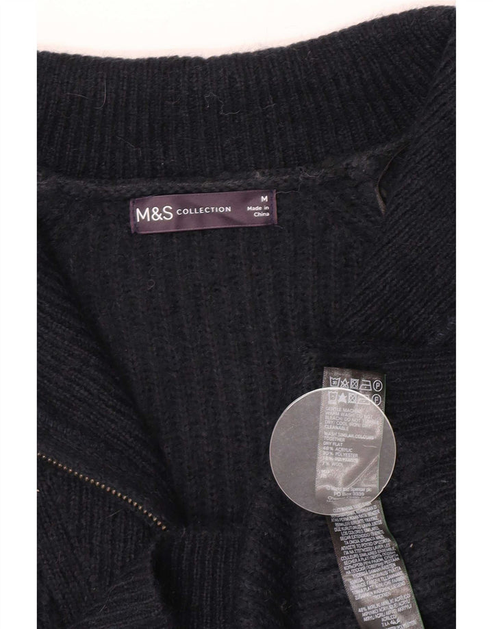 Marks & Spencer Γυναικείο πουλόβερ με φερμουάρ UK 14 Medium Navy Blue