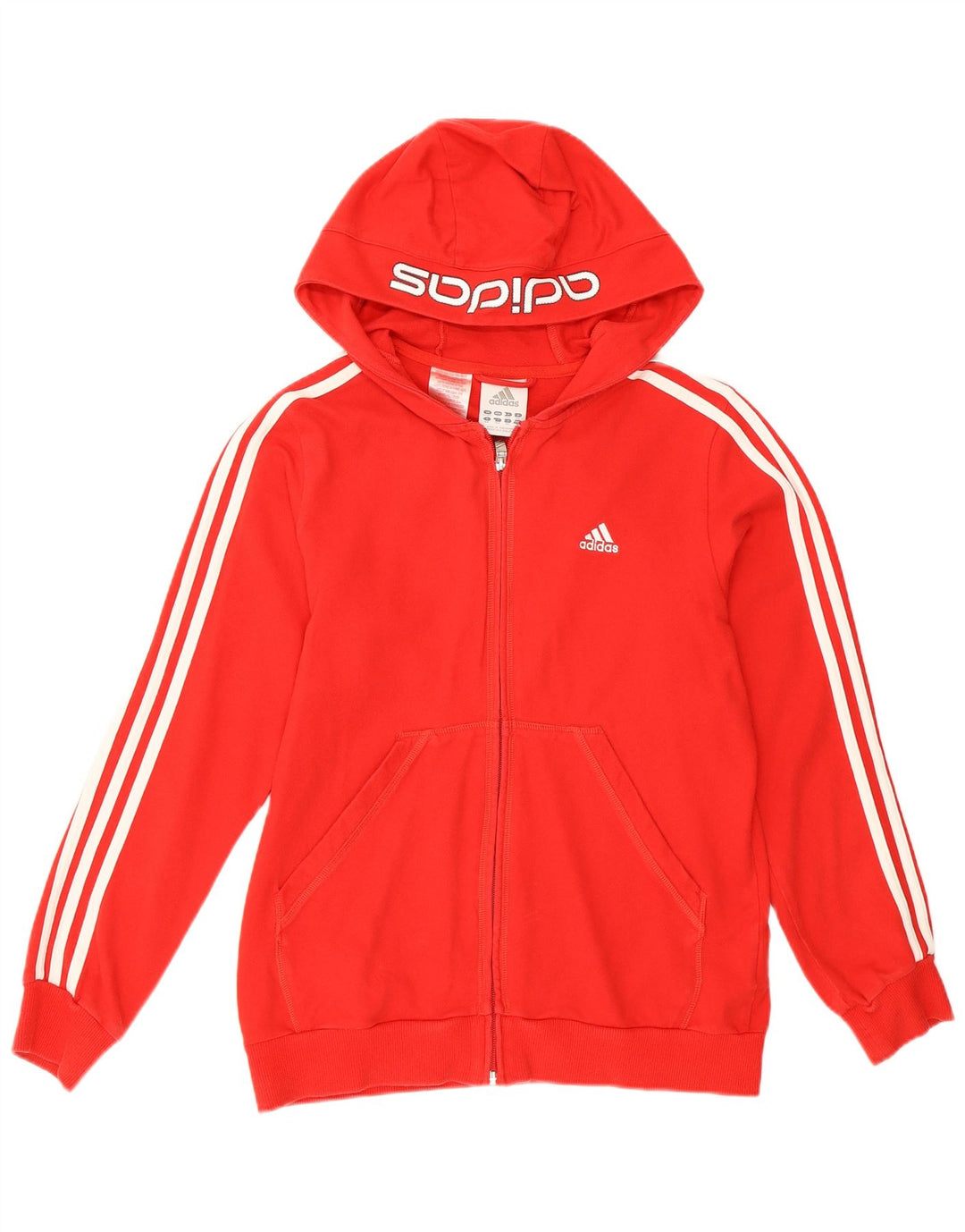 Adidas Girls Zip Hoodie πουλόβερ 13-14 ετών κόκκινο βαμβακερό