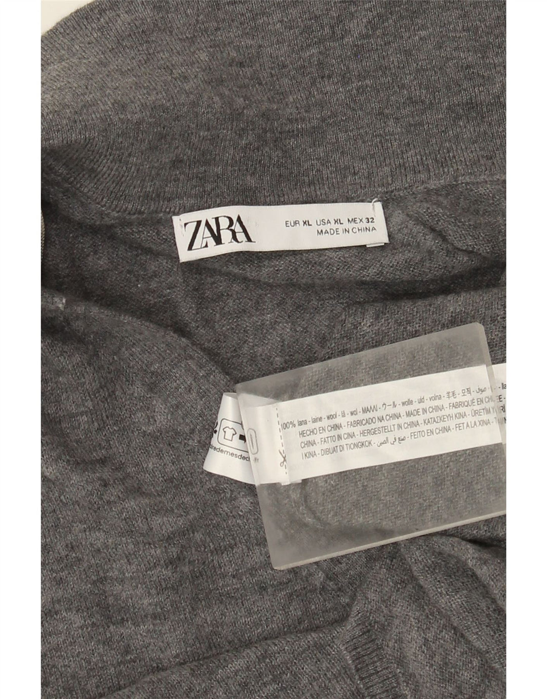 Zara Γυναικεία Ζακέτα πουλόβερ UK 18 XL Γκρι μαλλί