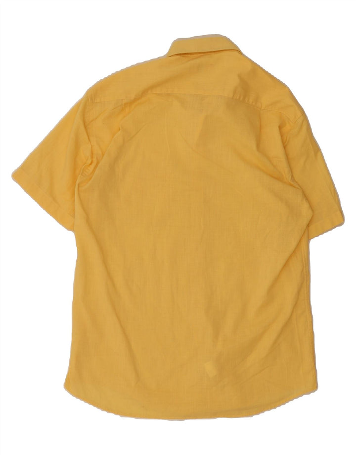 PIERRE CARDIN Mens Short Sleeve Shirt Size 39 Medium Yellow Cotton Vintage Pierre Cardin and Second-Hand Pierre Cardin from Messina Hembry 