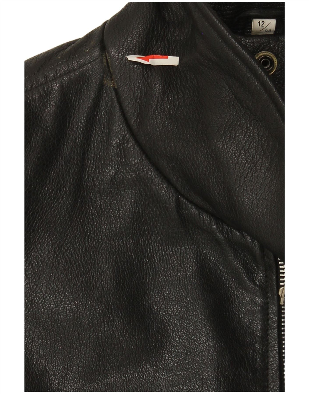 CLASSIC Γυναικείο Δερμάτινο Μπουφάν UK 12 Medium Black Leather