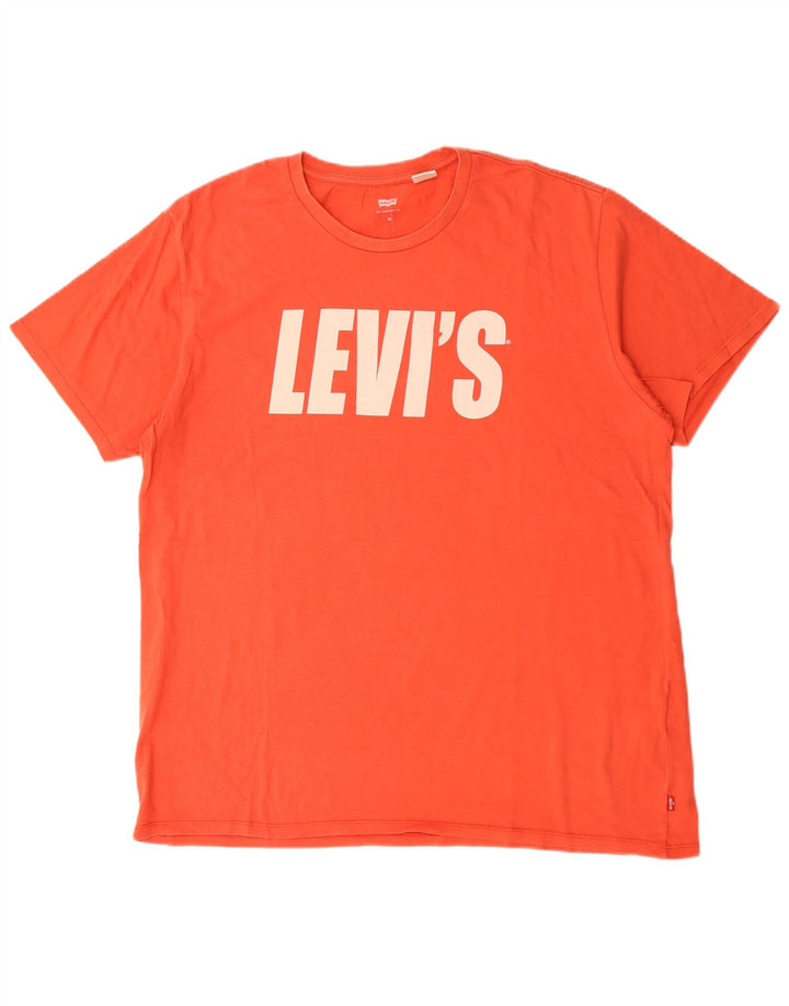 Ανδρικό γραφικό T-Shirt LEVI'S Top XL Red Cotton