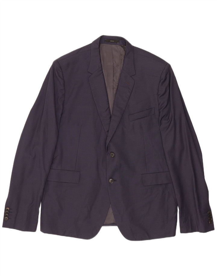 Paul Smith Ανδρικό μπουφάν σακάκι με 2 κουμπιά IT 44 XS Navy Blue Check Wool
