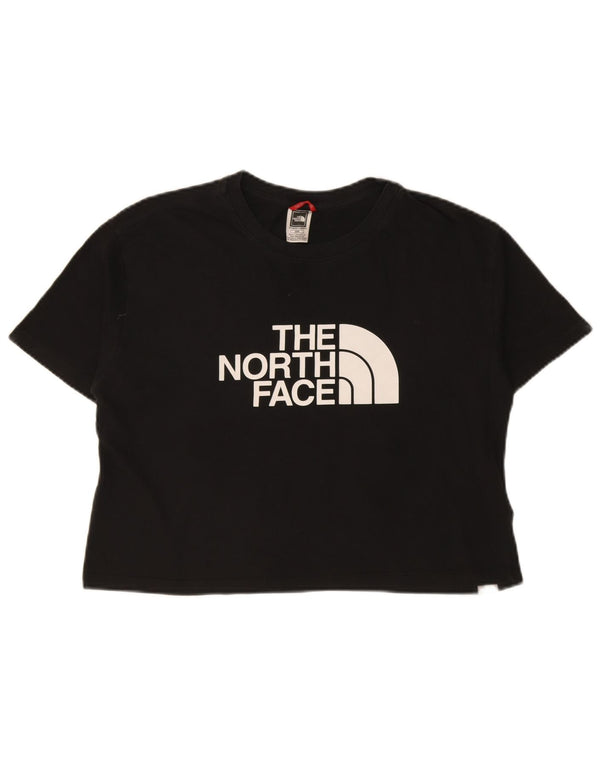 The North Face Womens Crop Graphic T-Shirt Top UK 14 Medium Black Cotton