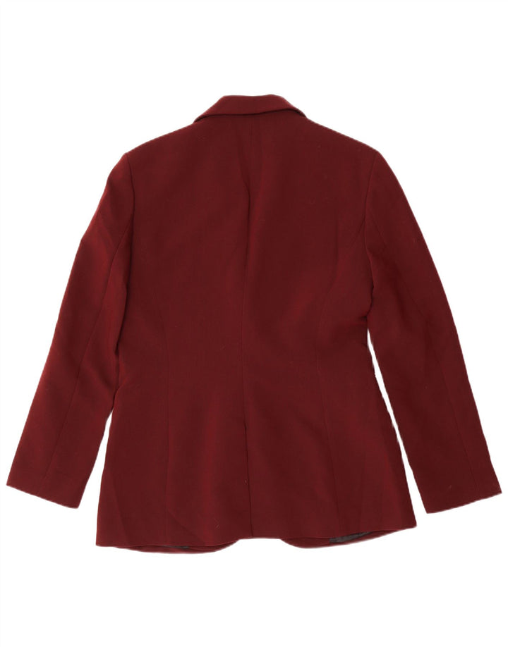 Zara Γυναικείο Μπουφάν blazer UK 14 Medium Maroon Πολυεστέρας