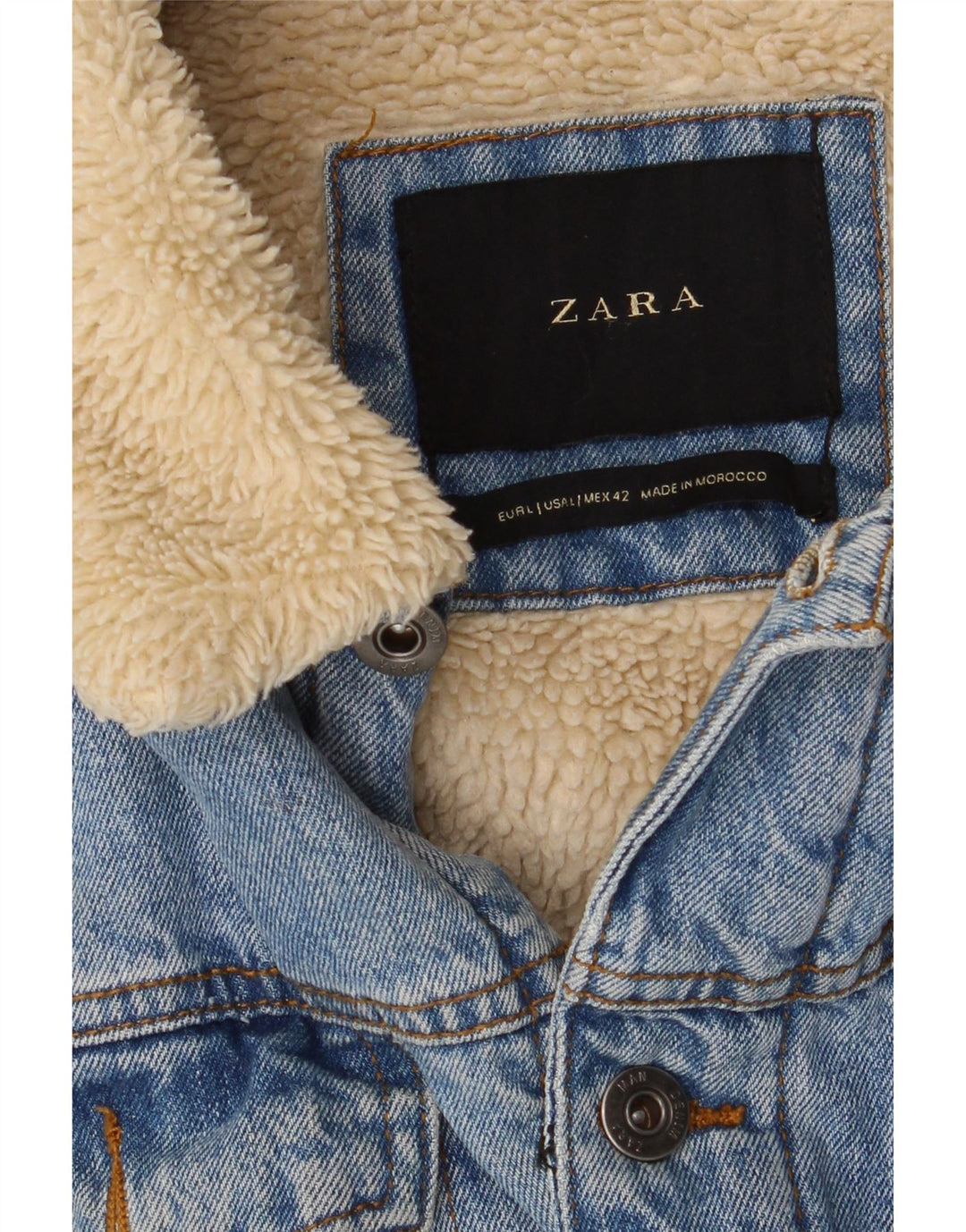 Zara Ανδρικό τζιν Sherpa Jacket UK 40 Large Blue