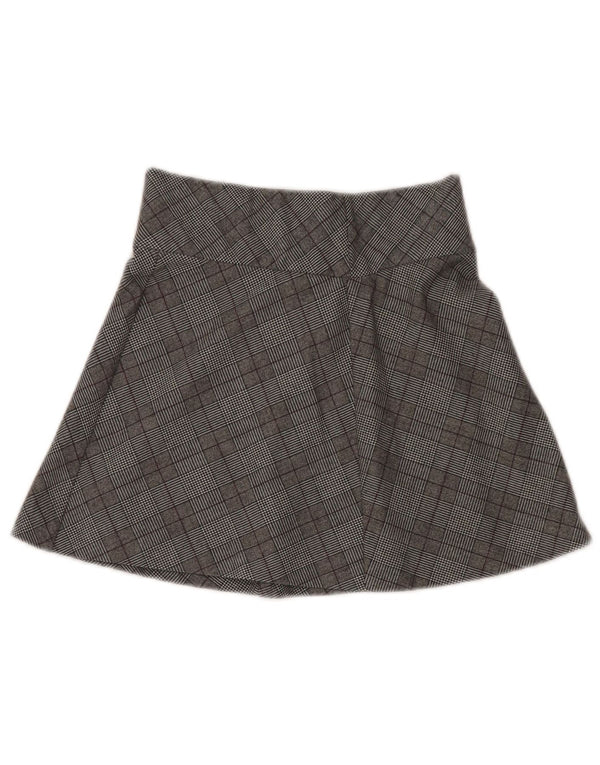 Zara Womens High Waist Mini Skirt XS W26 Grey Plaid