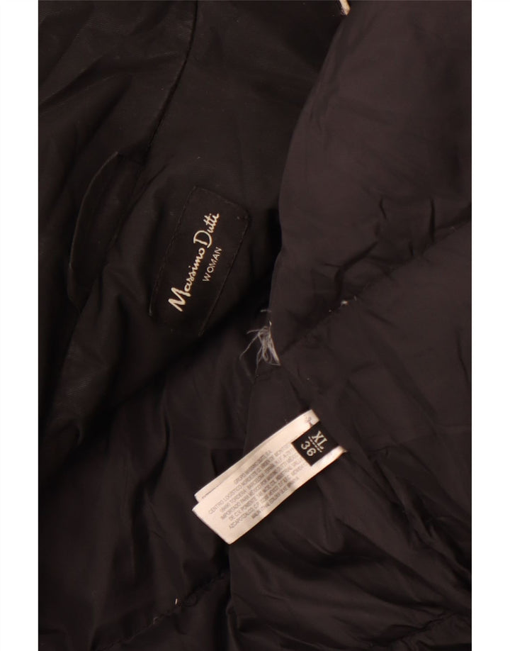 MASSIMO DUTTI Γυναικείο παλτό με επένδυση UK 18 XL μαύρο πολυεστέρα χειμώνα
