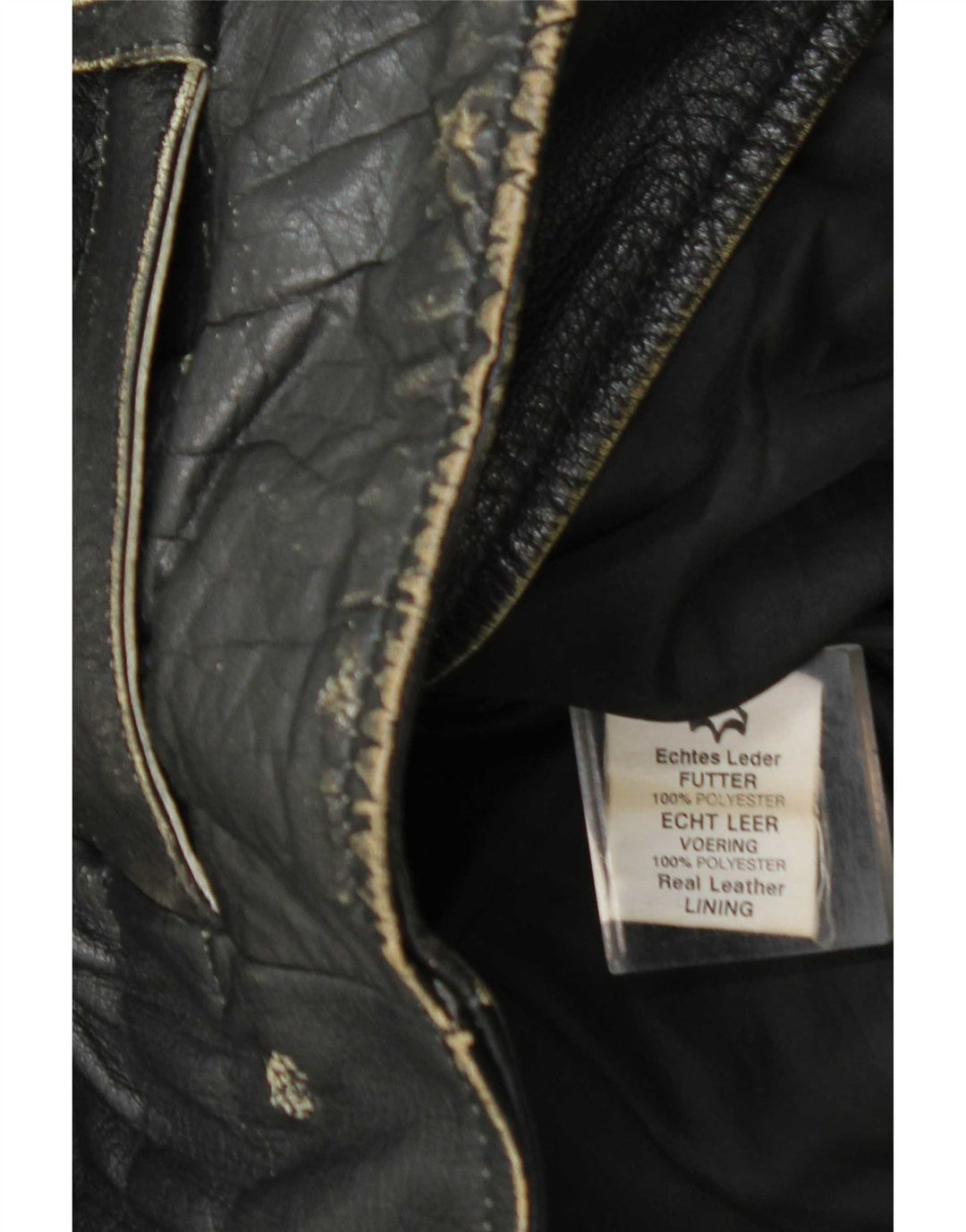 Vintage Ανδρικό Δερμάτινο Biker Jacket UK 36 Small Black Leather