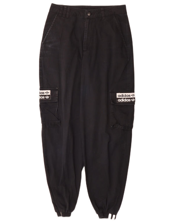 Adidas Γυναικεία ψηλόμεση Joggers Cargo Παντελόνι UK 8 Small W26 L27 Μαύρο
