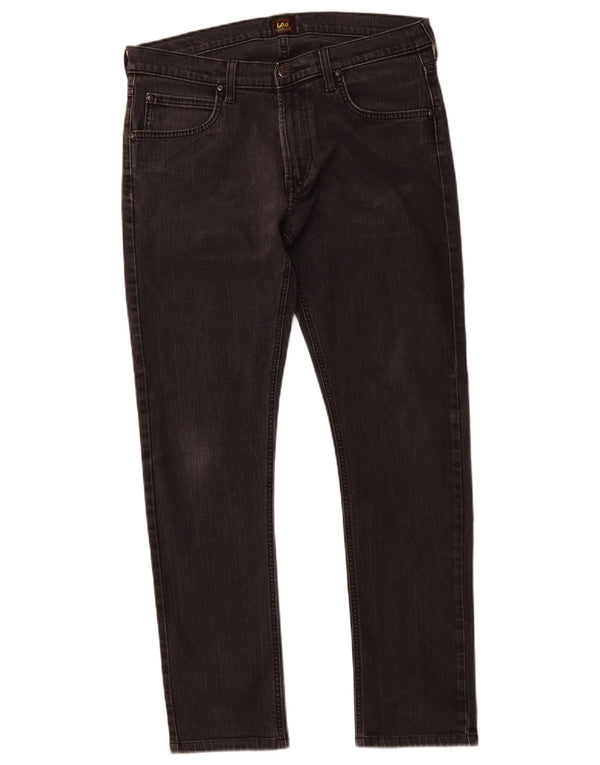 LEE Womens Luke Slim Jeans W33 L30 Black Cotton